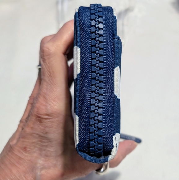 *Kate Spade Joe Large Continental Polka Dot Wallet - Navy And White - Picture 7 of 16